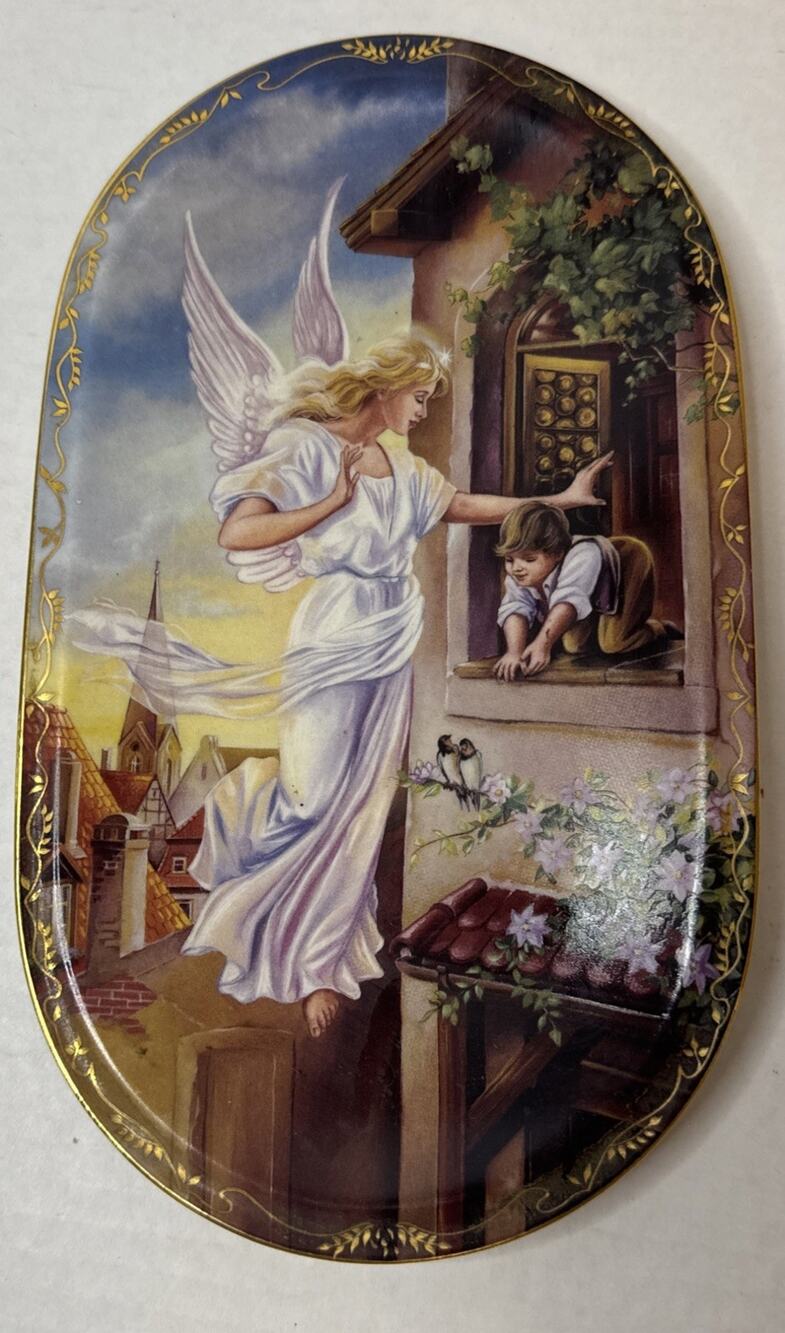 Von Annaburg Guardian Angel CHILD OPEN WINDOW Collector Plate 1995 Bradford Exc